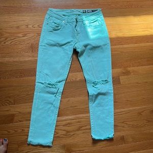 MissMe Size 29 Mint Green Capri Leggings